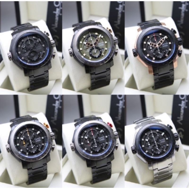 Original Jam tangan pria alexandre christie ac6565/ac 6565/ 6565 tali stainless