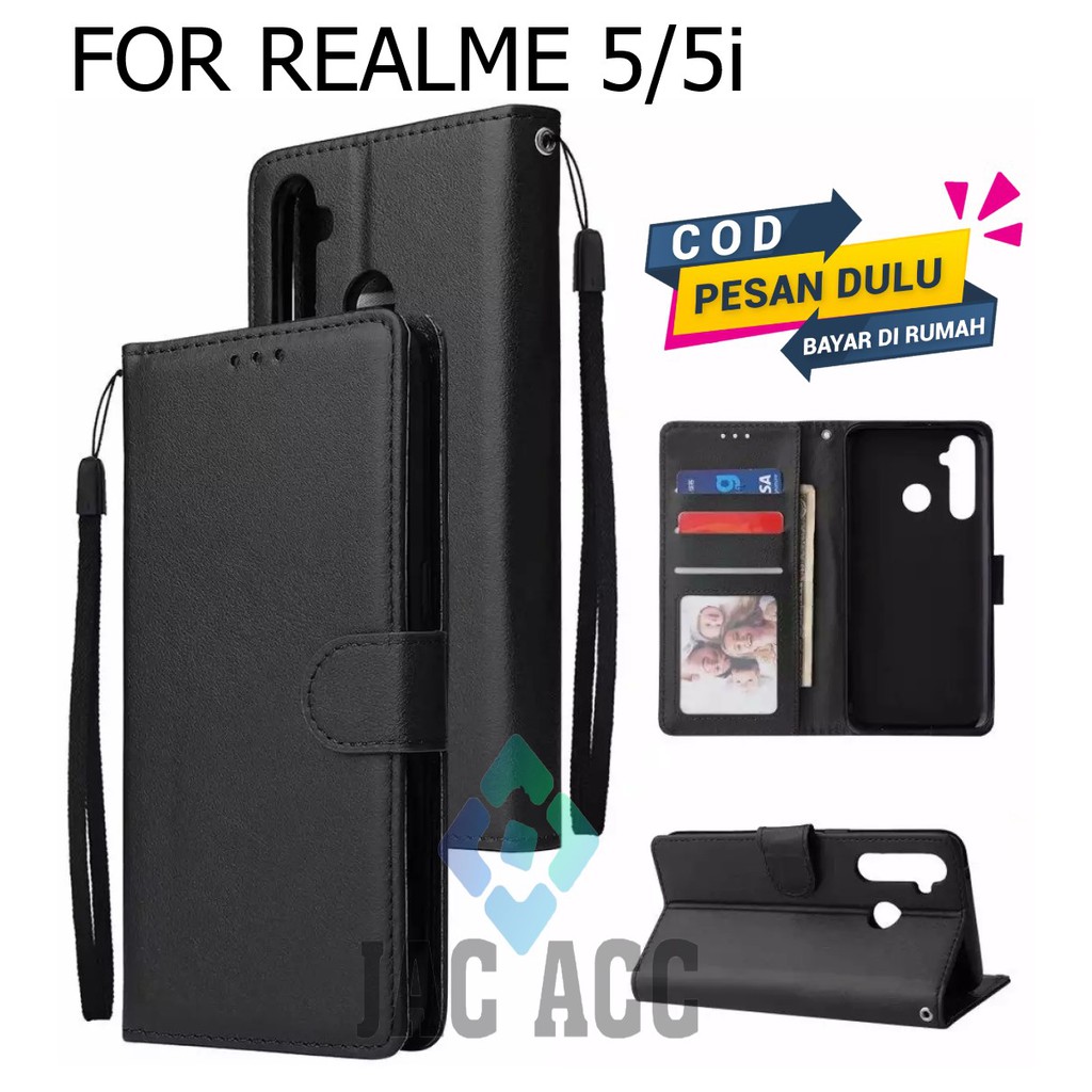 DOMPET HP UNTUK REALME 5/5i LEATHER FLIP CASE REALME 5/5i