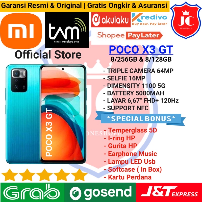 XIAOMI POCO X3 GT 5G RAM 8/128GB 8/256GB GARANSI RESMI TAM - BONUS
