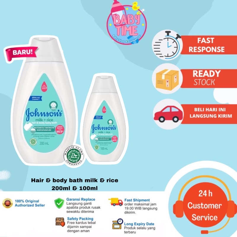 Johnsons baby bath milk&amp; rice 200 ml &amp; 100ml