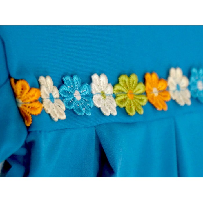 Baju Muslim Gamis Anak Perempuan Warna Biru Muda Lucu