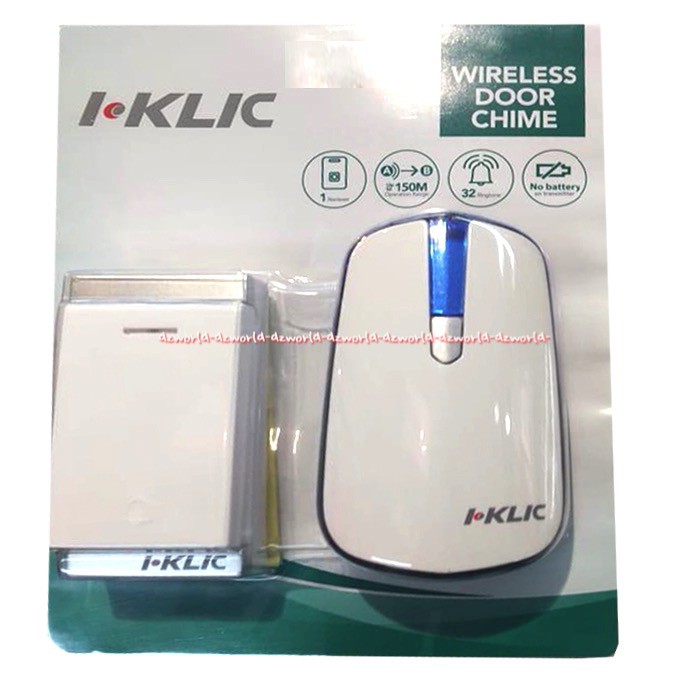 Moztec Wireless Door Chime 1 Bell Tanpa Kabel Wairles Bel Pintu Wireless Bel Pagar  I-click I-Klic iKlic Iklik