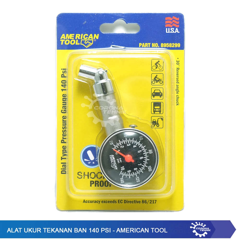 Alat Ukur Tekanan Ban 140 PSI - American Tool