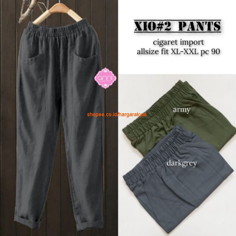 RANI XOXO PANTS - Celana Baggy Linen Pants Cigarette