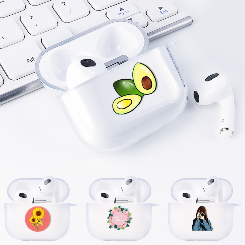 Casing Silikon TPU Motif Bunga Untuk Apple Airpods 3