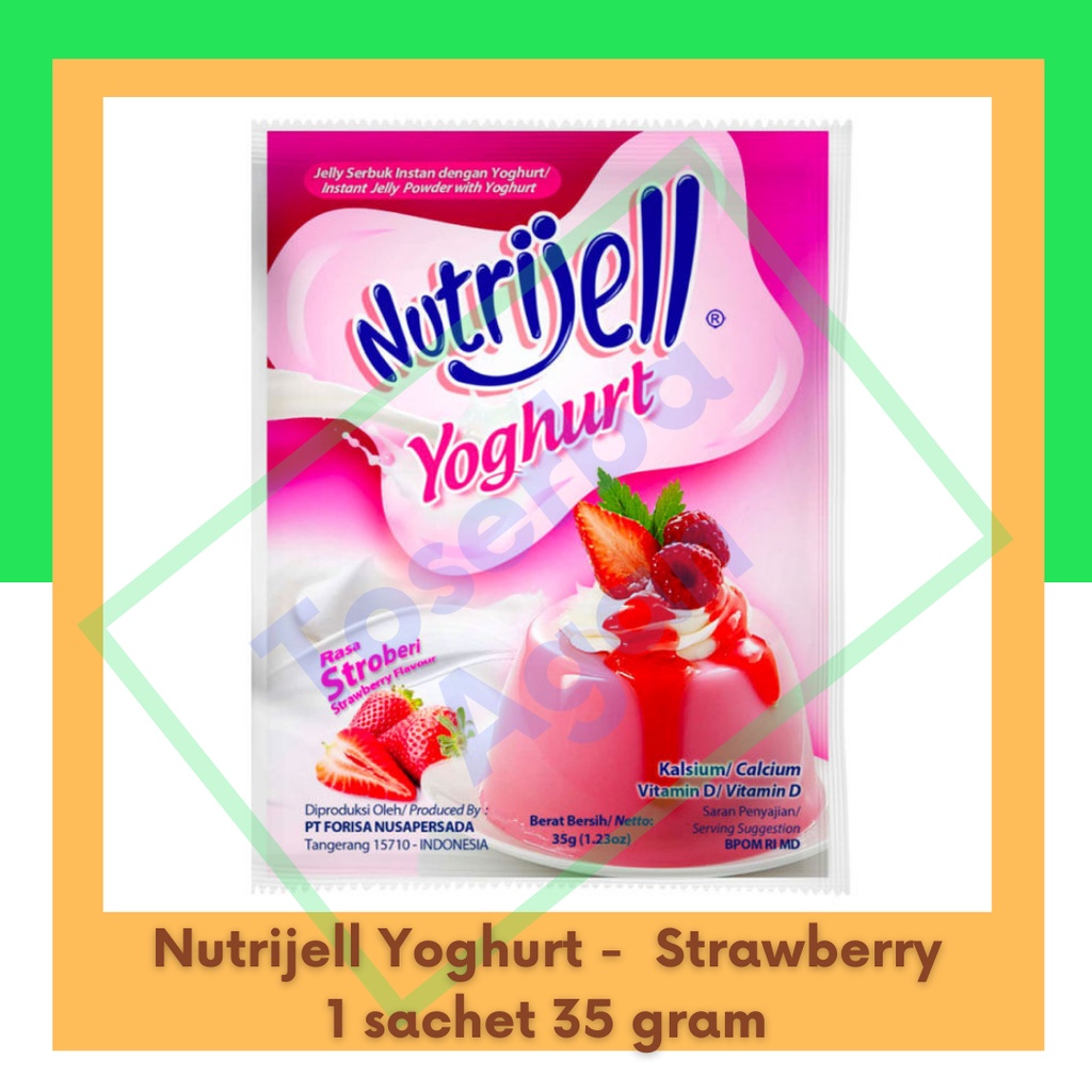 Nutrijell Yoghurt Pudding Jelly Strawberry - 35 gram Kemasan Besar