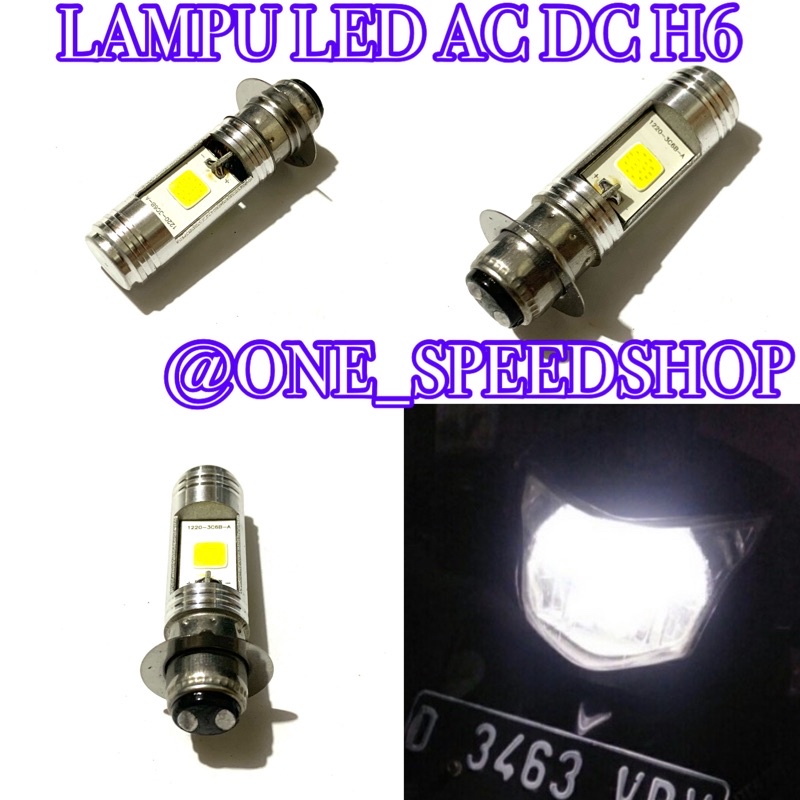 BHOLAM LED Lampu LED Utama Depan 2Led Motor Bebek dan Matic Soket H6 Led 2 Sisi  PnP - Putih ( AC/DC TSS )