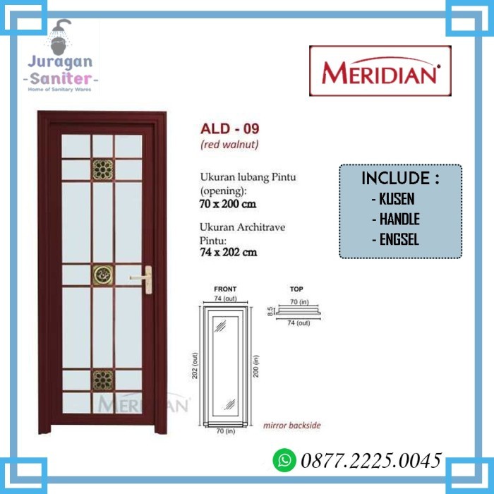 Pintu Aluminium Kamar Mandi MERIDIAN ALD 12 White