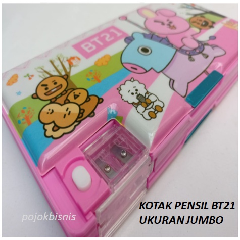 KOTAK PENSIL / TEPAK PENSIL / KOTAK PENSIL BT21 MAGNET UKURAN JUMBO