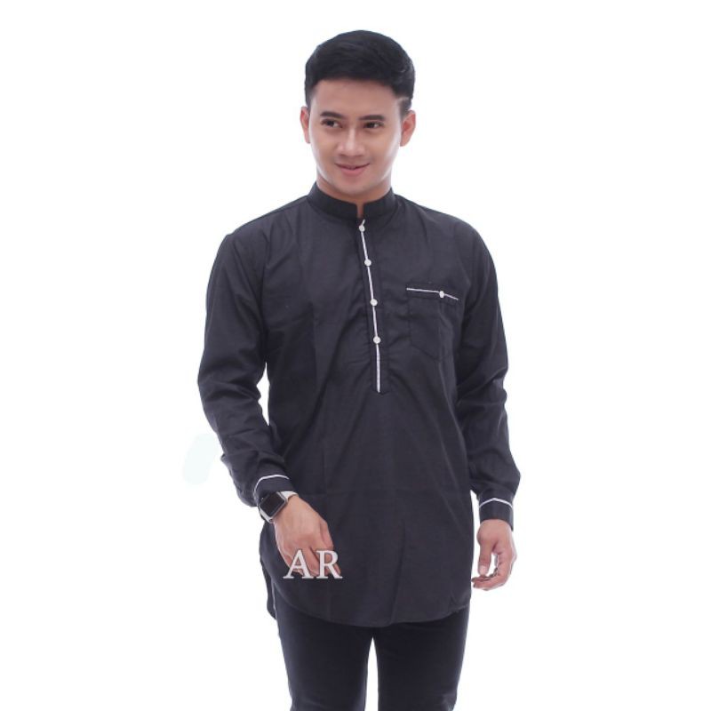 Baju Koko Kurta Lengan Panjang Katun Premium Busana Muslim Pria Ozila