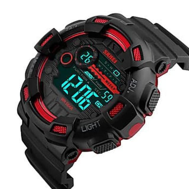 NEW-ARRIVAL Jam Tangan Pria Digital SKMEI 1243 Red Water Resistant 50M C@D9