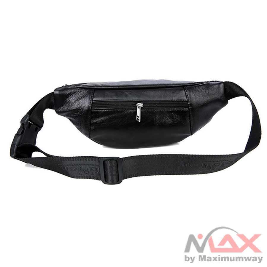 Hchuanghui Tas Pinggang Waistbag Pria Bahan Genuine Leather - MBA62 Warna Hitam