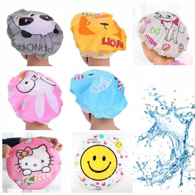 Topi Keramas / Shower Cap Karakter / Topi Mandi Karakter Lucu