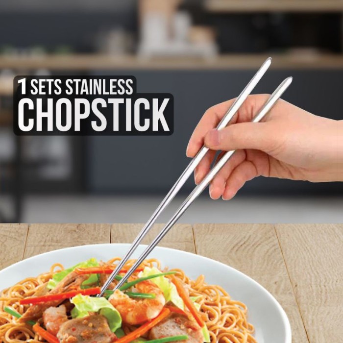 Sumpit Stainless Steel Chopstick High Quality with Low Price - 1 Pasang