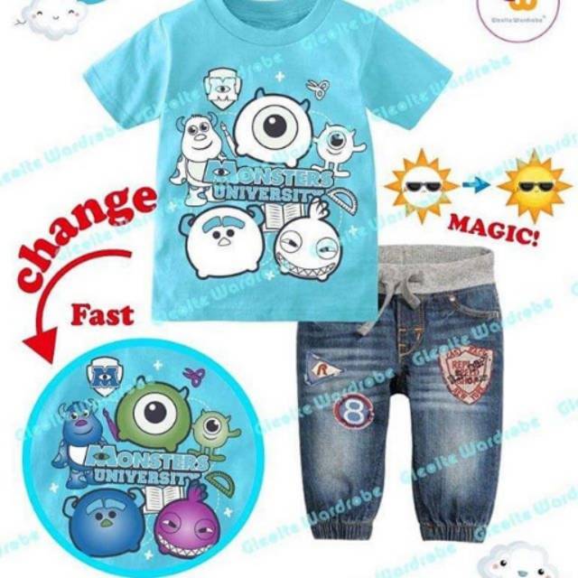 GW246 Top+Jeans Pants Kode E (Monster Tosca), IDR 145rb