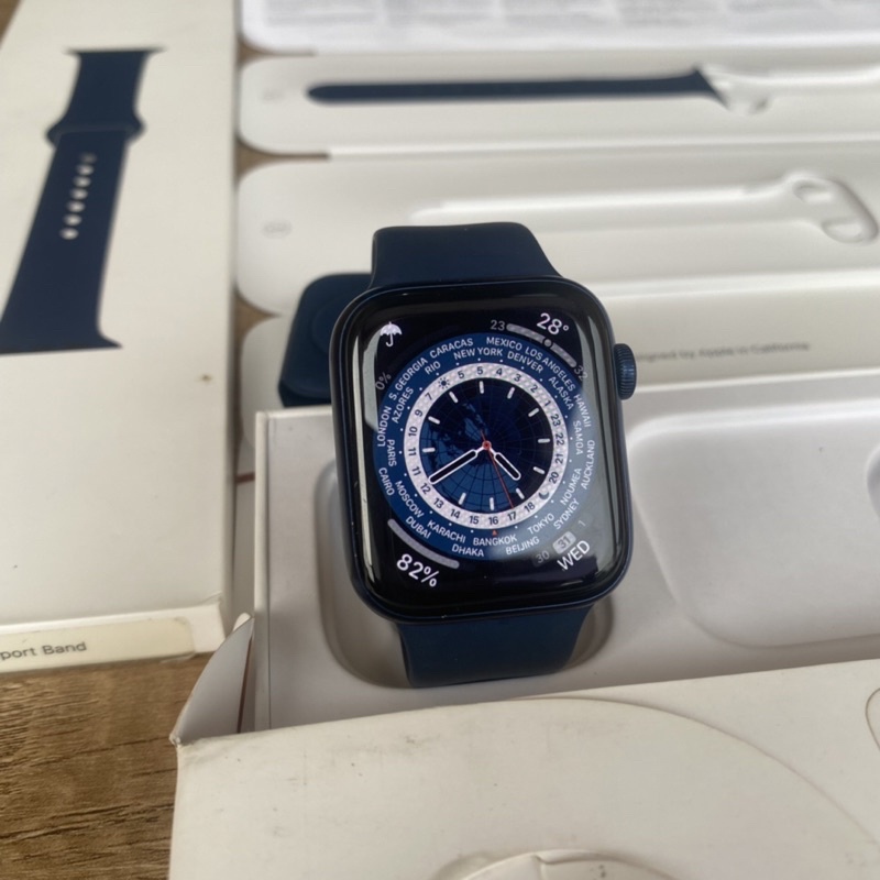iBox Apple Watch Series 6 44mm Blue Deep Navy Fullset Original Iwatch