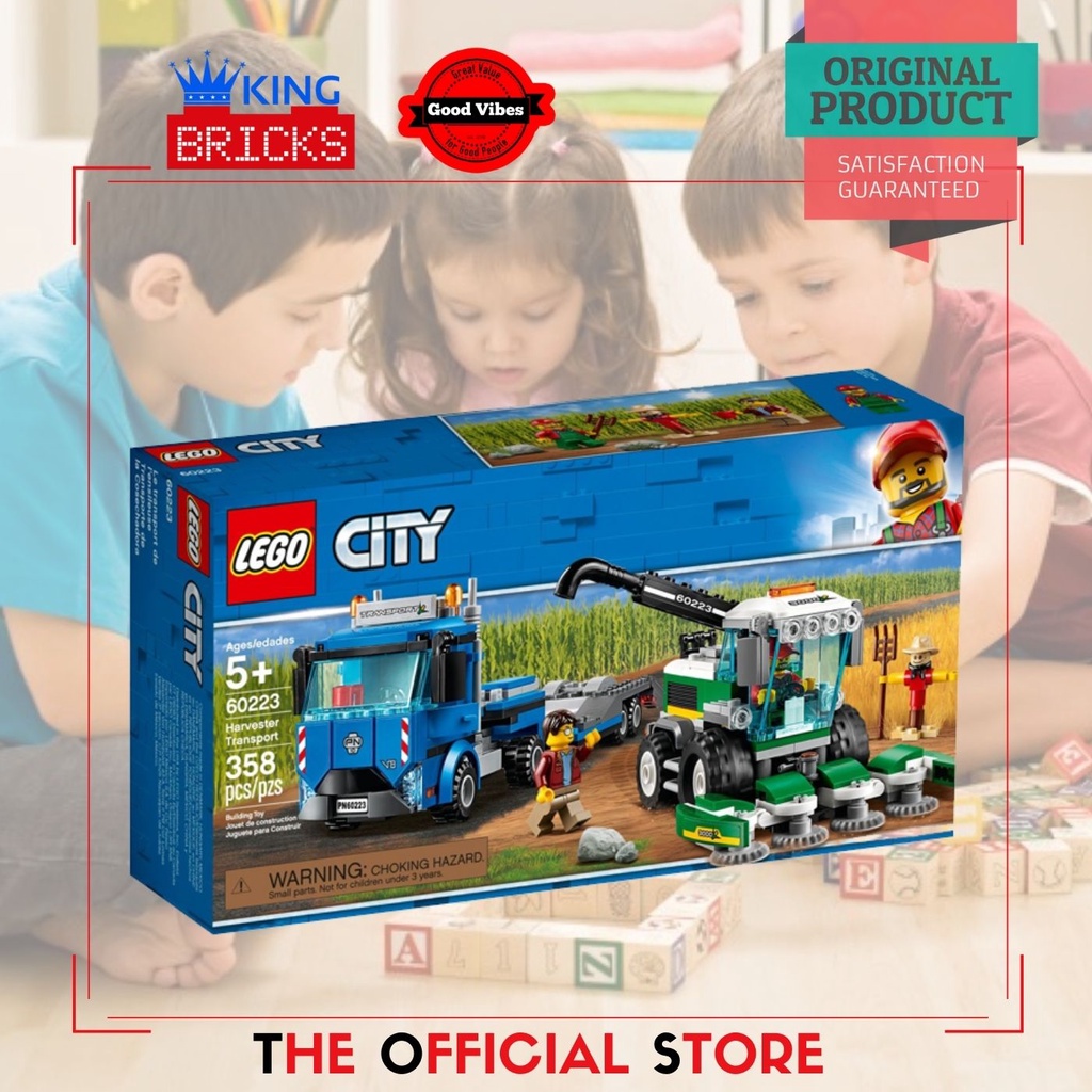 LEGO Original CITY 60223 Harvester Transport - Mainan Anak Edukasi Lego Mobil Lego Kreatif Lego