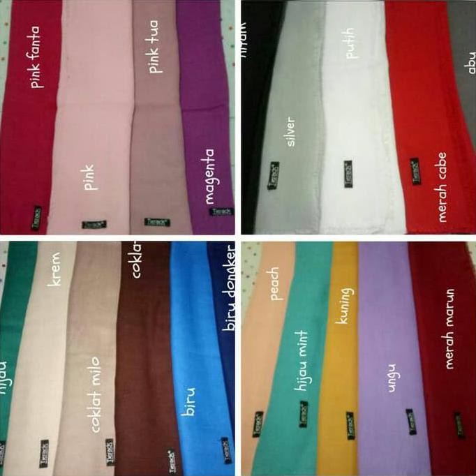 Open Order HIJAB KERUDUNG JILBAB SEGIEMPAT TIERACK SEGI 4 120CMX120CM POLOS Grosir