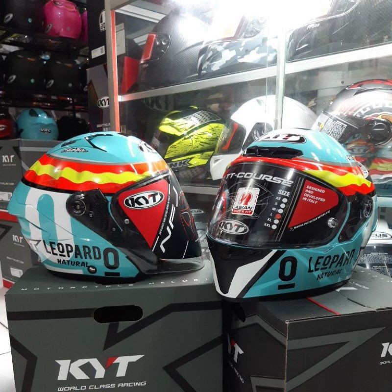 kyt helm ttc leopard+kyt nfj motif leopard original.couple