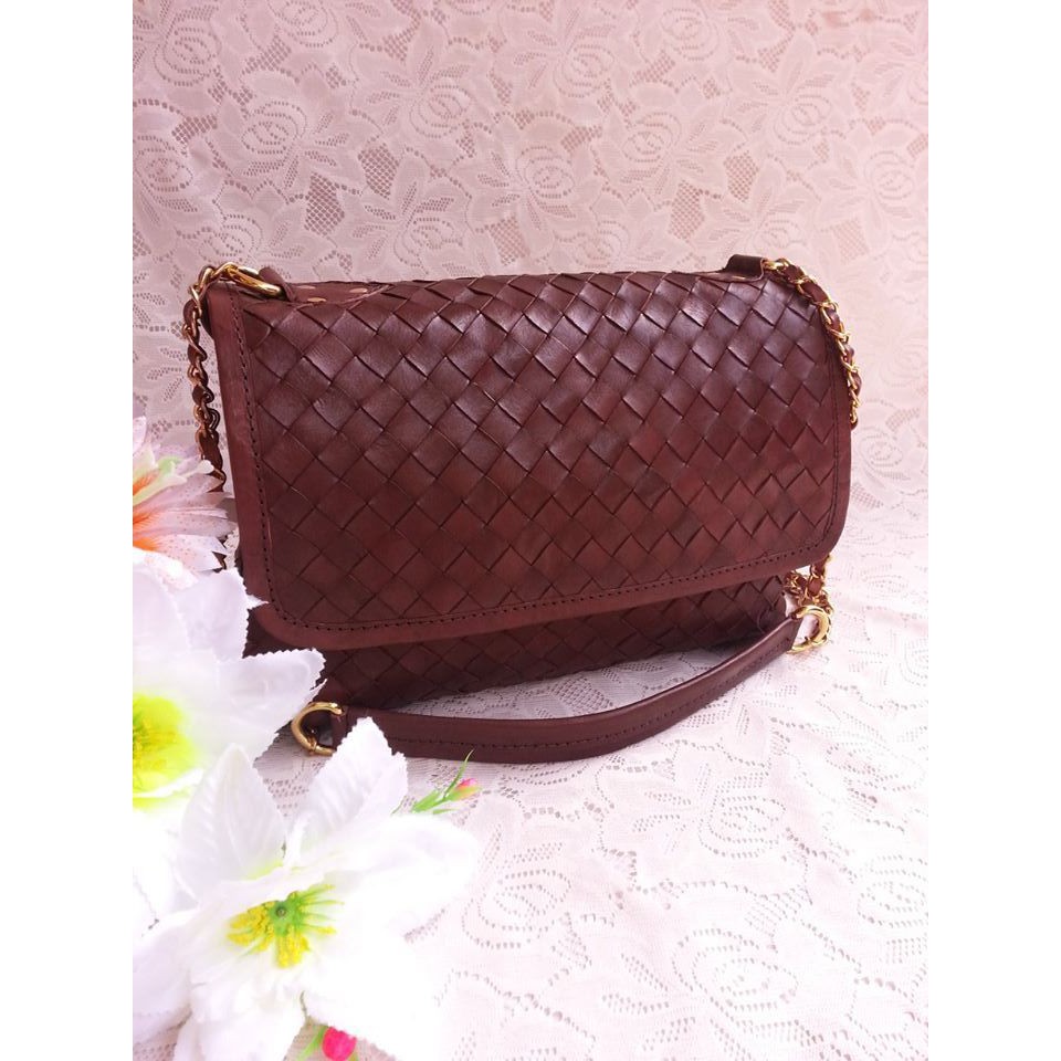 Tas Kulit Sapi Anyam