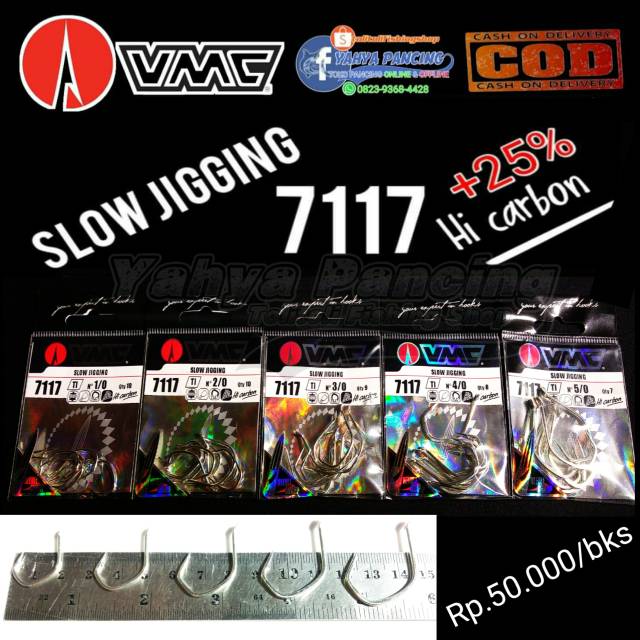 ( COD ) Mata Pancing | Hook VMC 7117 Slow Jigging : 1/0, 2/0, 3/0, 4/0 & 5/0