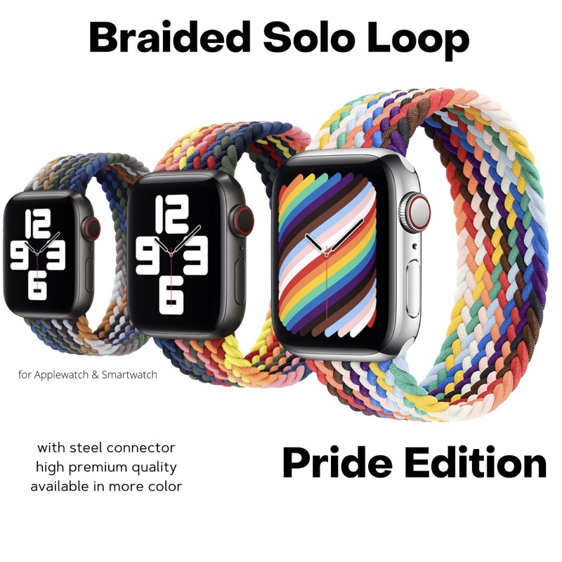 Braided Solo Loop Pride Edition Smartwatch Applewatch iWatch Series 8 7 6 5 4 3 2 1 SE Ultra