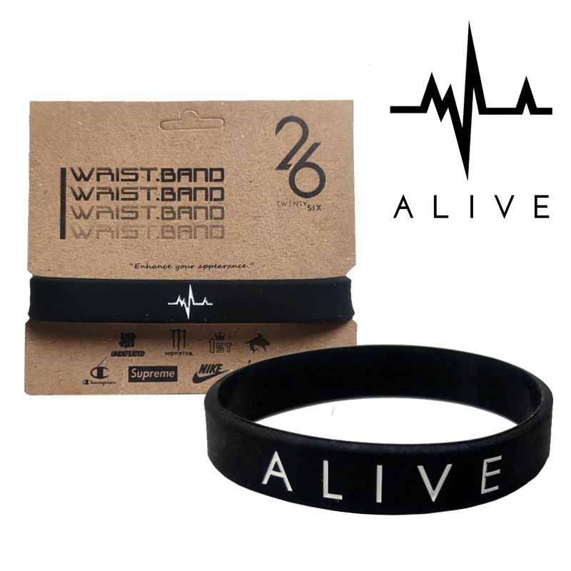 GELANG TANGAN PRIA - GELANG KARET ORI ALIVE BLACK