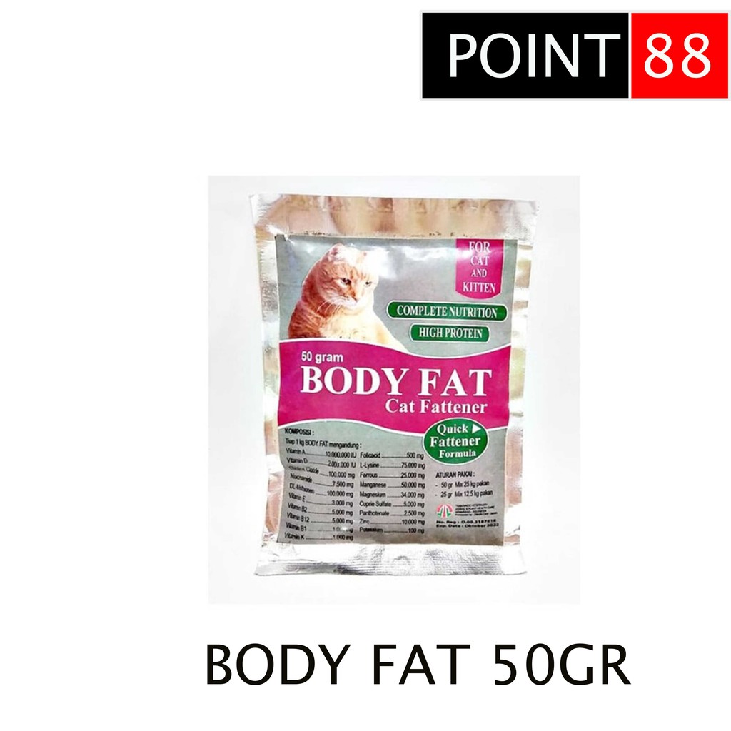 Obat BODY FAT Cat 50gr Vitamin Penambah Nafsu Makan Kucing