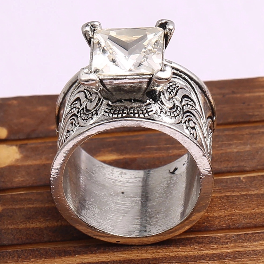 Hu Hu Hu Hu Hu Alat Bantu Pasang Kacamata♡ Cincin Jari Cubic Zirconia Artistik Gaya Vintage Untuk Unisex