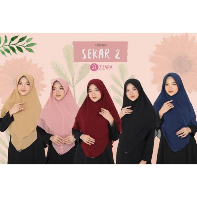 Khimar Sekar 2 Zizara Best Seller Syari Cantik Dua Layer Baby Doll Premium