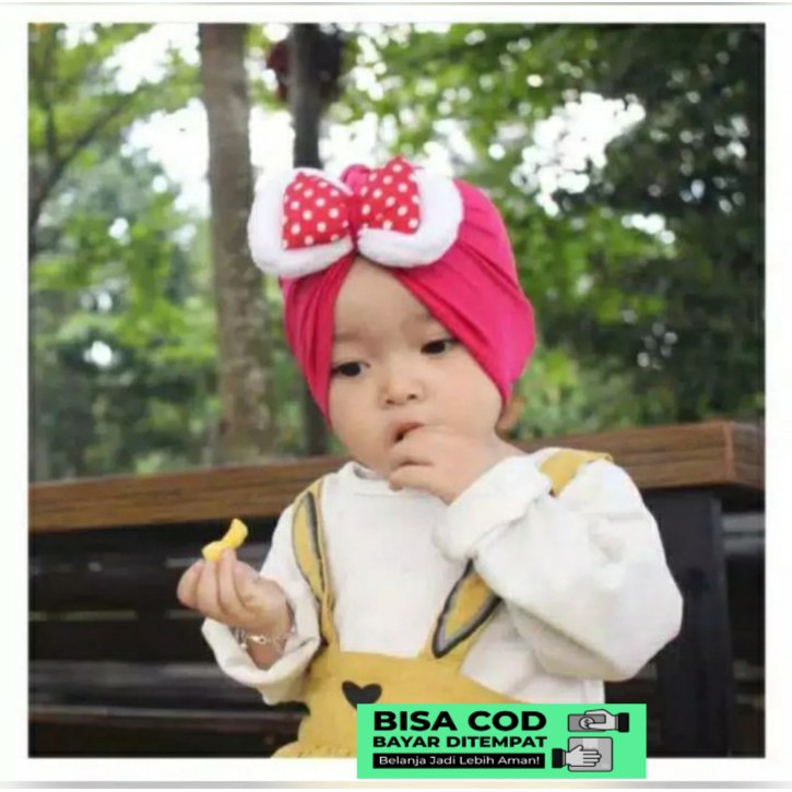 Turban Anak Mini Mouse/ Turban Anak Instan/ Turban Anak Murah/ Turban Bayi Lucu/ Turban Newborn