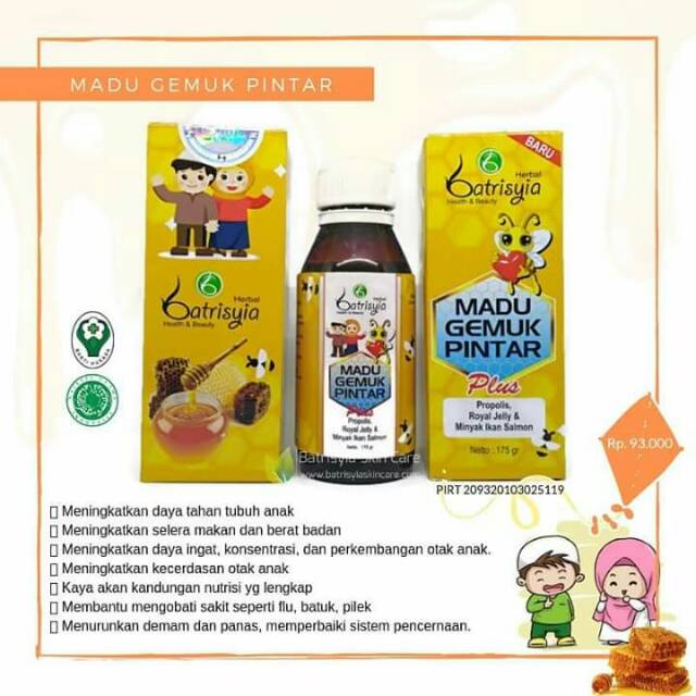 

Madu Gempi Gemuk Pintar Anak Batrisyia Herbal 100% Murni