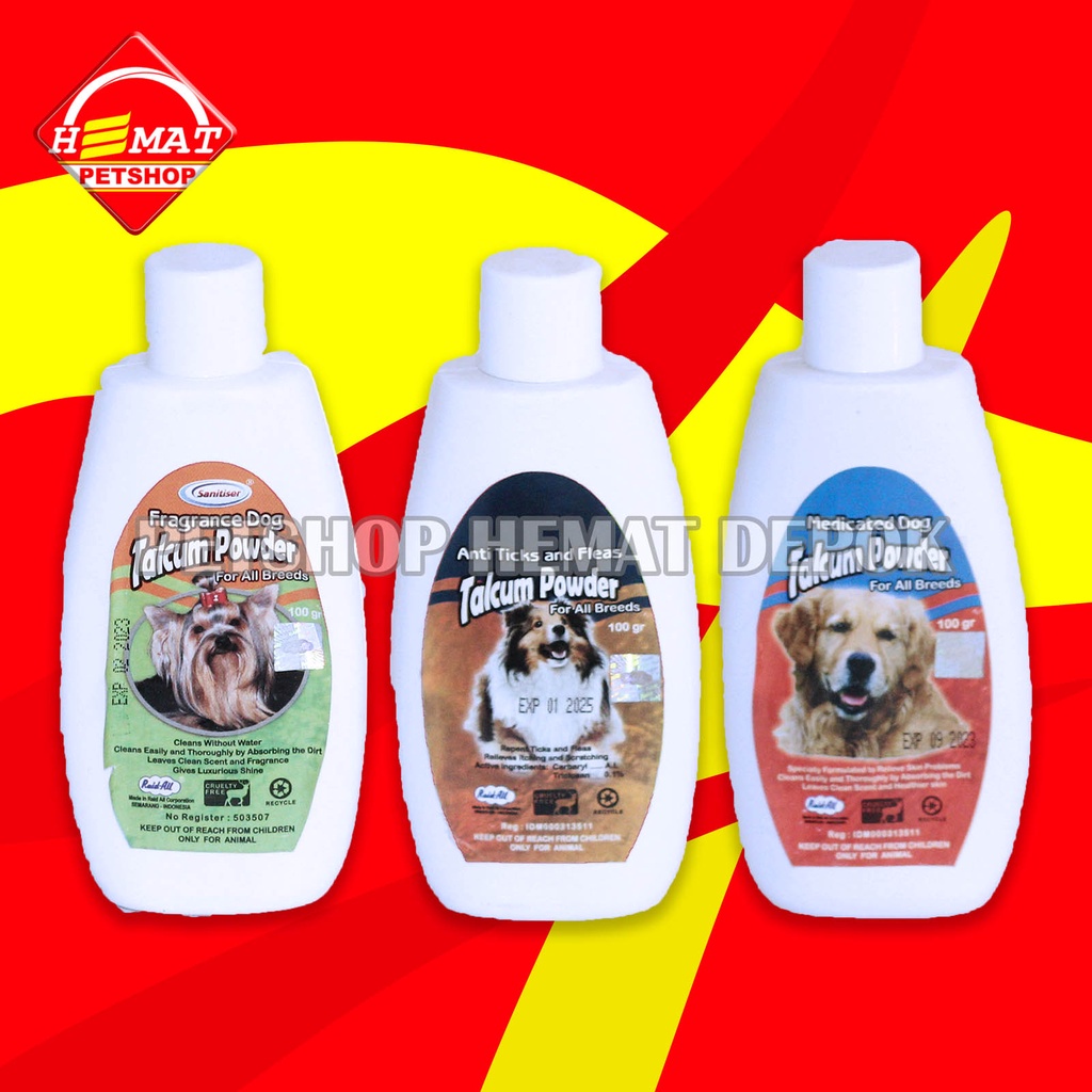 DOG POWDER 100GR Bedak Anjing Anti Kutu Obat Harum Wangi