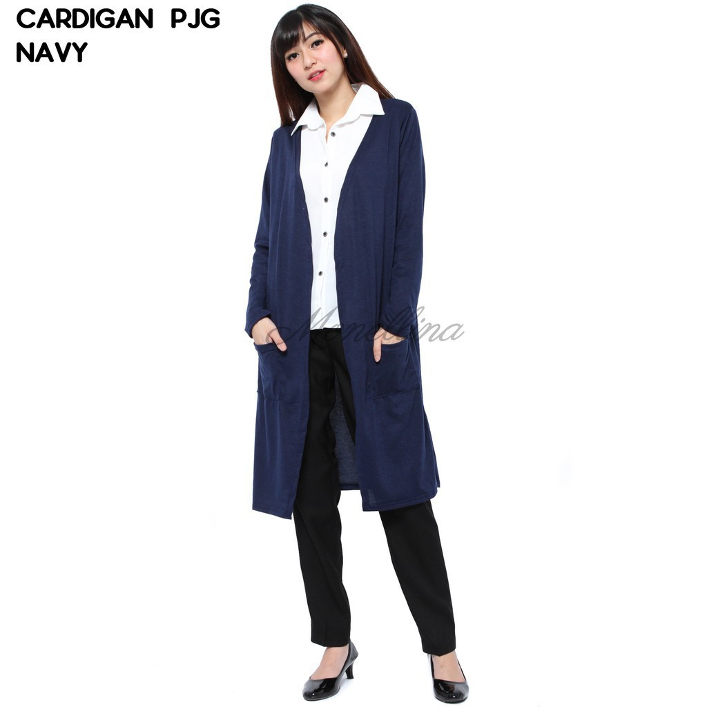 YUGANA - CRLONG Cardigan Wanita Cardigan Polos Jumbo Long Cardigan Lengan Panjang Murah Kekinian-2