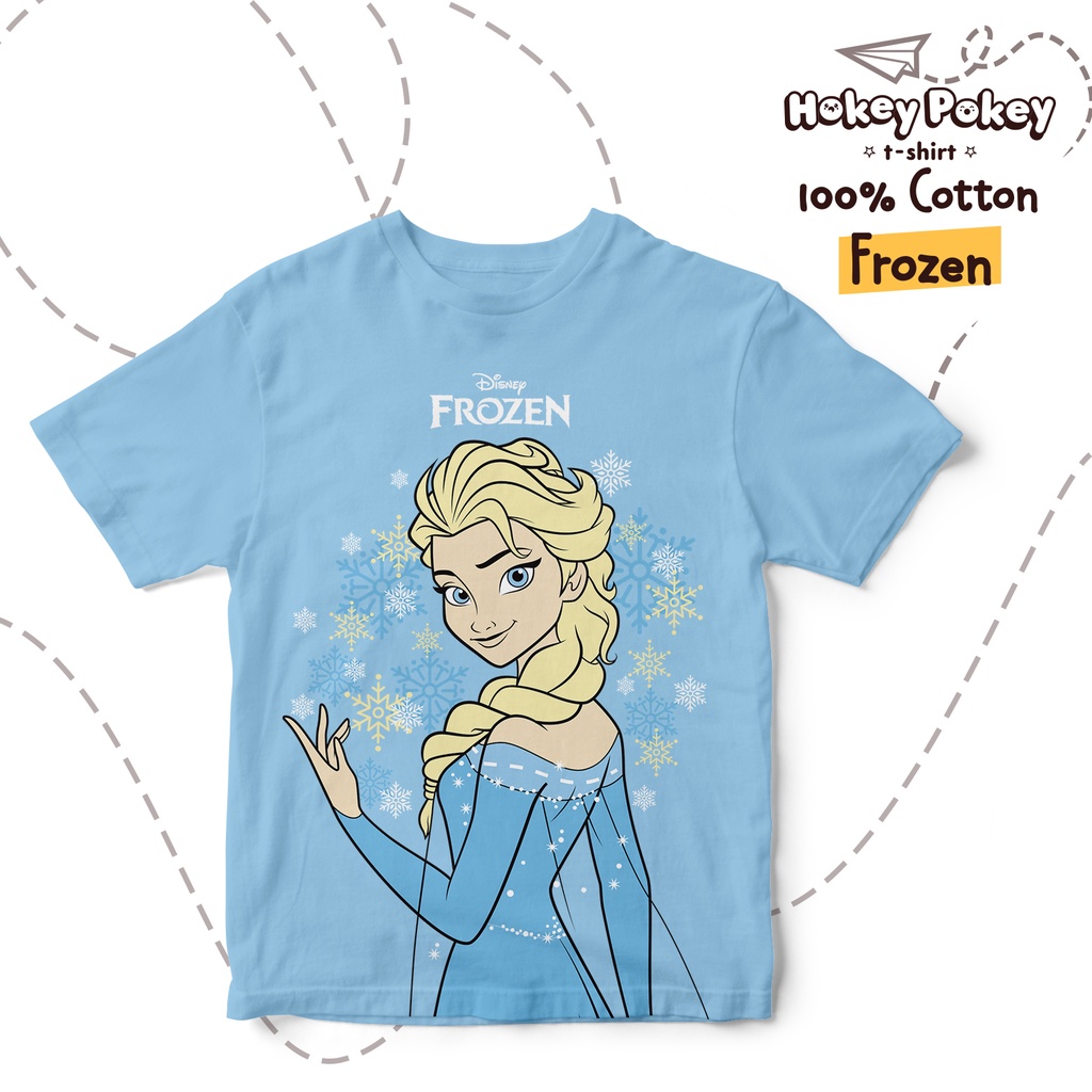 Baju Kaos T Shirt Anak Perempuan Katun Combed Motif Frozen