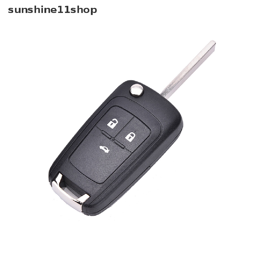 Sho Rumah / Casing Kunci Remote Lipat 3 Tombol Plastik Warna Hitam Untuk Chevrolet Cruze N