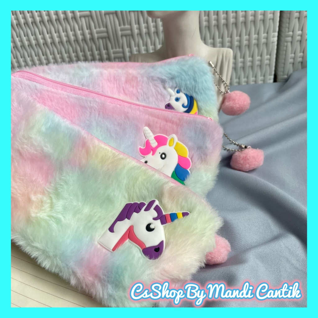 

Ready Tempat Pensil Bulu Imut Gambar Unicorn Rainbow Dompet Pensil Unicorn Lucu Bisa COD