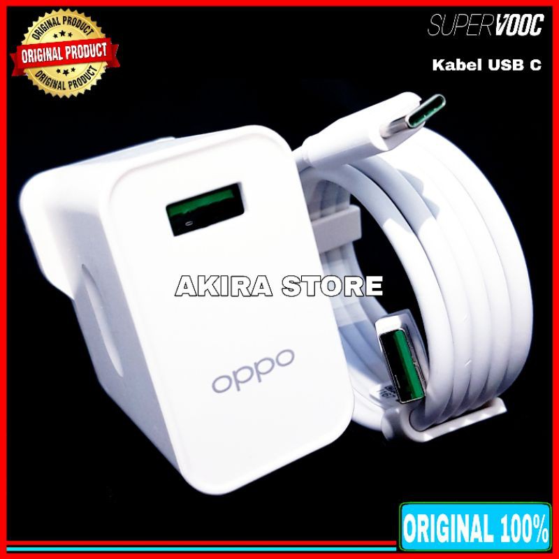 Charger Oppo A77s Oppo Reno3 Pro Reno4 Original 100% 30 Watt 5V-6A Type C