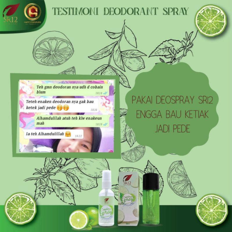 TERAMPUH ! DEODORANT TAWAS SPRAY SR12 / ATASI BAU KETIAK / MENGHILANGKAN BAU BADAN PERMANEN / KERING SEHARIAN