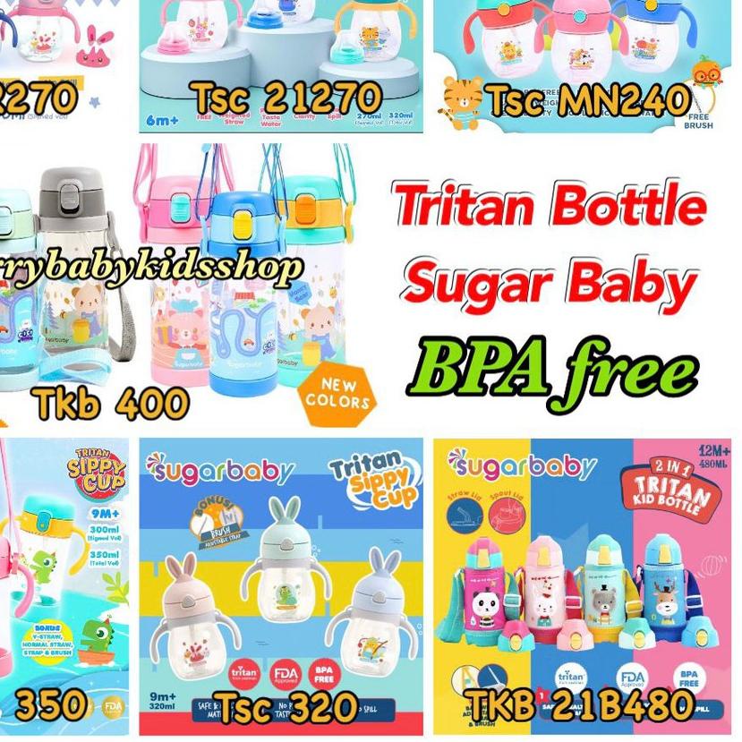➨ TERLENGKAP Botol Sugar Baby Tritan Sippy Star, Rabbit, 2in1, Kid Bottle CBKS ™