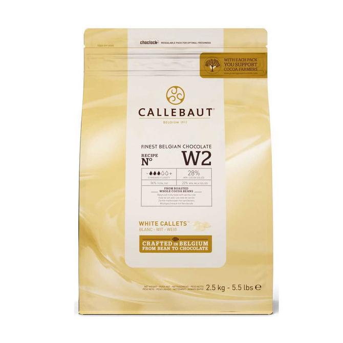 

CALLEBAUT W2 WHite Chocolate Callets Coklat Cokelat Putih 28% 500g