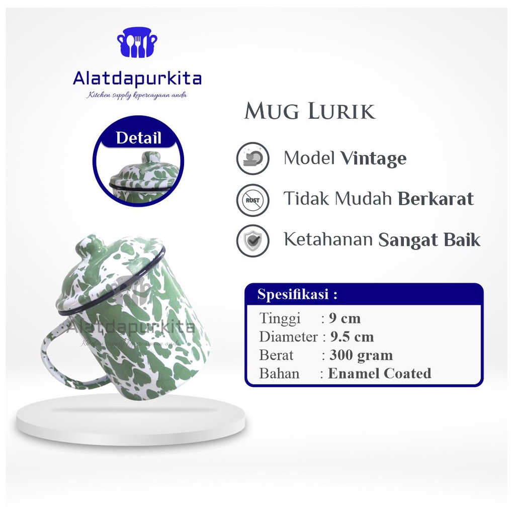 Mug Cangkir Kopi Gelas Lurik Blurik Motif Jadul Lucu Teh Set Murah Mewah Tutup Perlengkapan Dapur Un