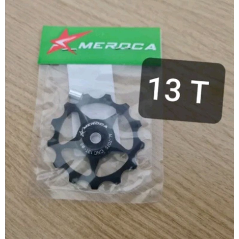 Pully RD 13T Warna Silver Croom MEROCA . Pulley Puley 13 T Roda Kecil Roller Sepeda Rear Derailleur puli sepeda komponen sepeda