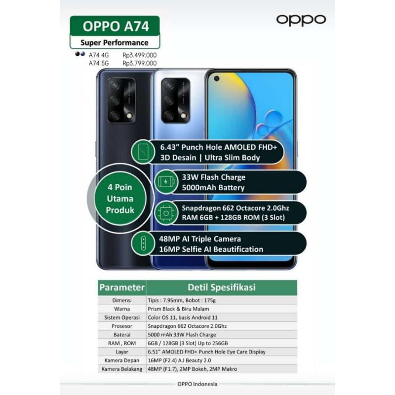 HP OPPO A74 Ram 6/128GB