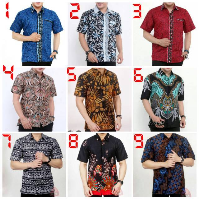 Kemeja Batik Pria Modern Lengan Pendek / Baju Hem Batik Cowok / Gratis Ongkir