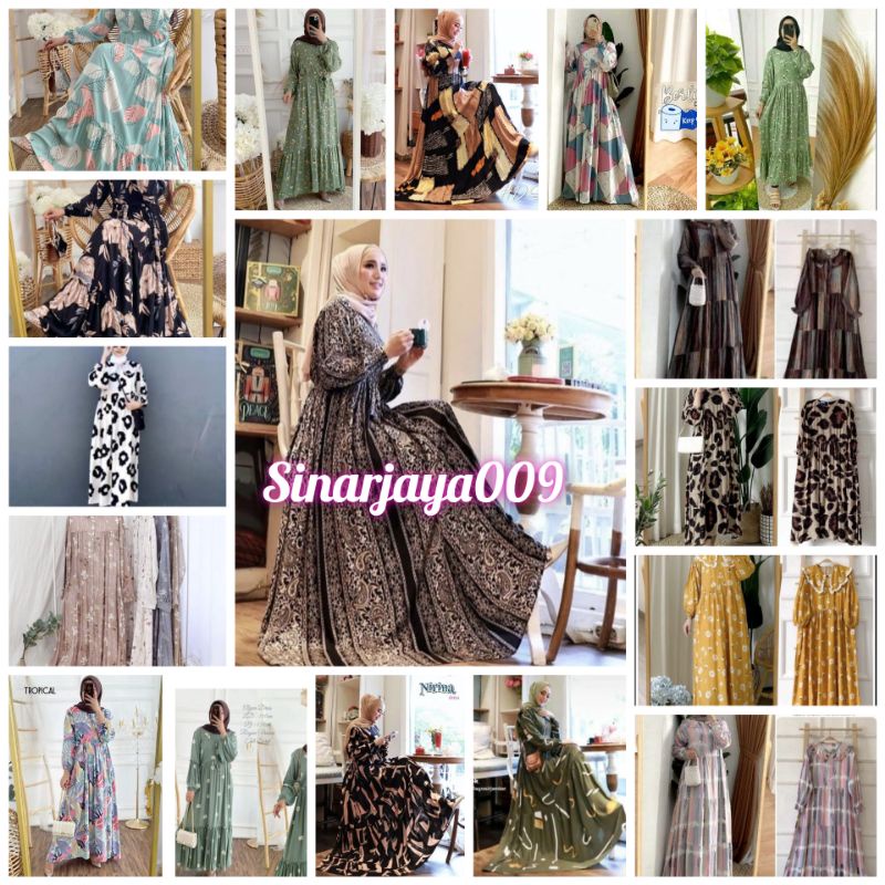 Gamis Rayon/Dress Terlaris / Gamis Muslim Syari Motif Terbaru