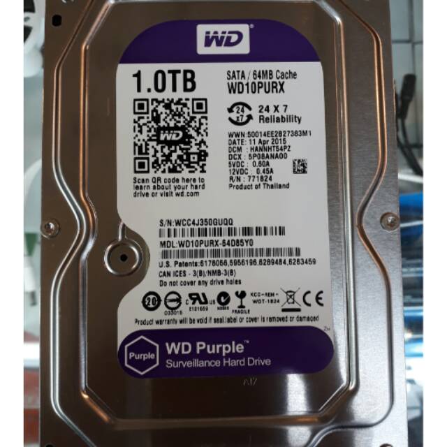 HDD CCTV WD PURPLE 1000GB/HARRDISK CCTV MURAH SATA KHUSUS CCTV