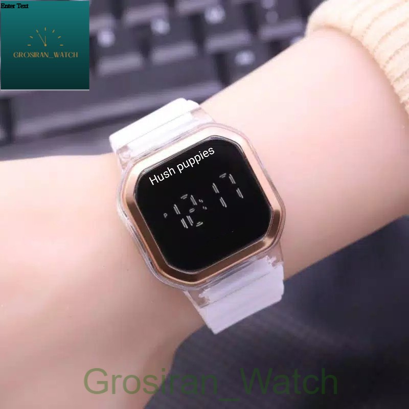 Jam Tangan  Wanita  Fashion Tali  Rubber Body  Segi LED Digital HP-40 [G_W]