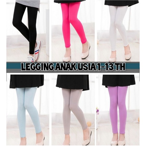 Legging Anak Perempuan Polos Spandek Premium halus tebal Semua Usia 1-10 Tahun Bisa COD