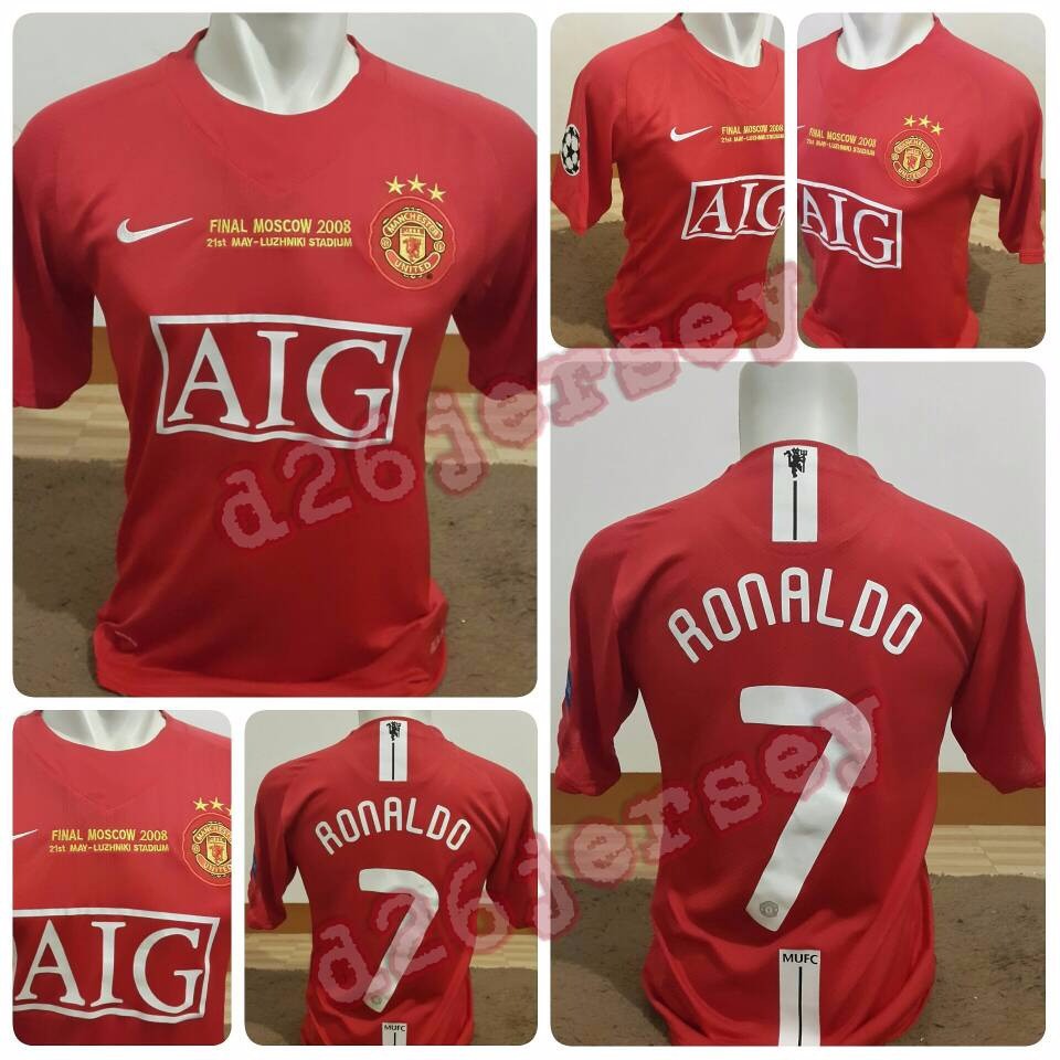 PREMIUM Jersey RETRO Manchester United 2008 Final Moscow + Cetak Nama TERLARIS